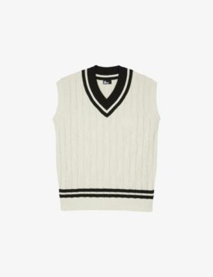 V-Neck Cable-Knitted Cotton Vest by THE KOOPLES