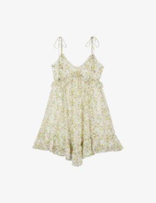 V-Neck Floral-Print Woven Mini Dress by THE KOOPLES