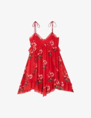 V-Neck Floral-Print Woven Mini Dress by THE KOOPLES