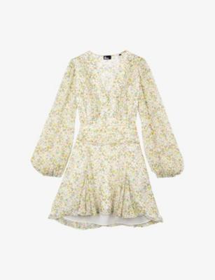 V-Neck Floral-Print Woven Mini Dress by THE KOOPLES