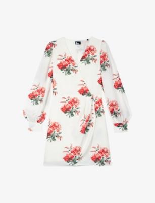 V-Neck Floral-Print Woven Mini Dress by THE KOOPLES