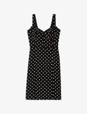 V-Neck Heart-Print Woven Midi Dress by THE KOOPLES