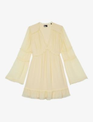 V-Neck Ruffle-Trim Woven Mini Dress by THE KOOPLES