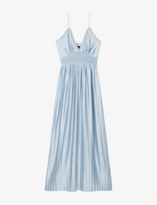 V-Neck Shirred-Waist Woven Maxi Dress by THE KOOPLES
