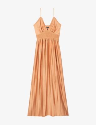 V-Neck Shirred-Waist Woven Maxi Dress by THE KOOPLES