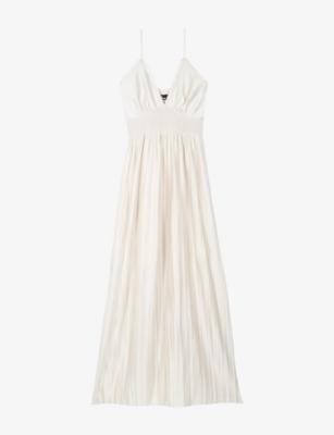 V-Neck Shirred-Waist Woven Maxi Dress by THE KOOPLES