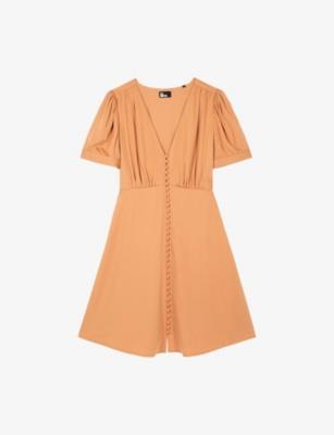 V-Neck Short-Sleeve Woven Mini Dress by THE KOOPLES