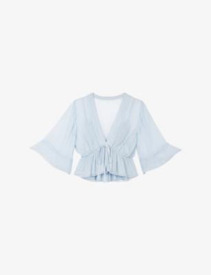 V-Neck Tie-Waist Woven Blouse by THE KOOPLES