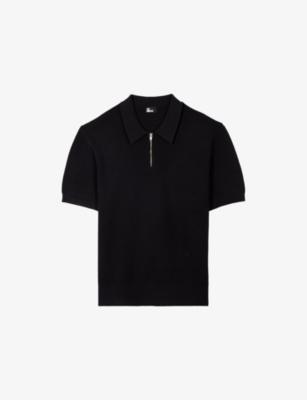 Waffle-Textured Zipped Knitted Polo Shirt by THE KOOPLES