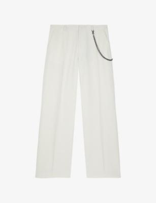 Wide-Leg Chain-Belt Cotton-Blend Trousers by THE KOOPLES