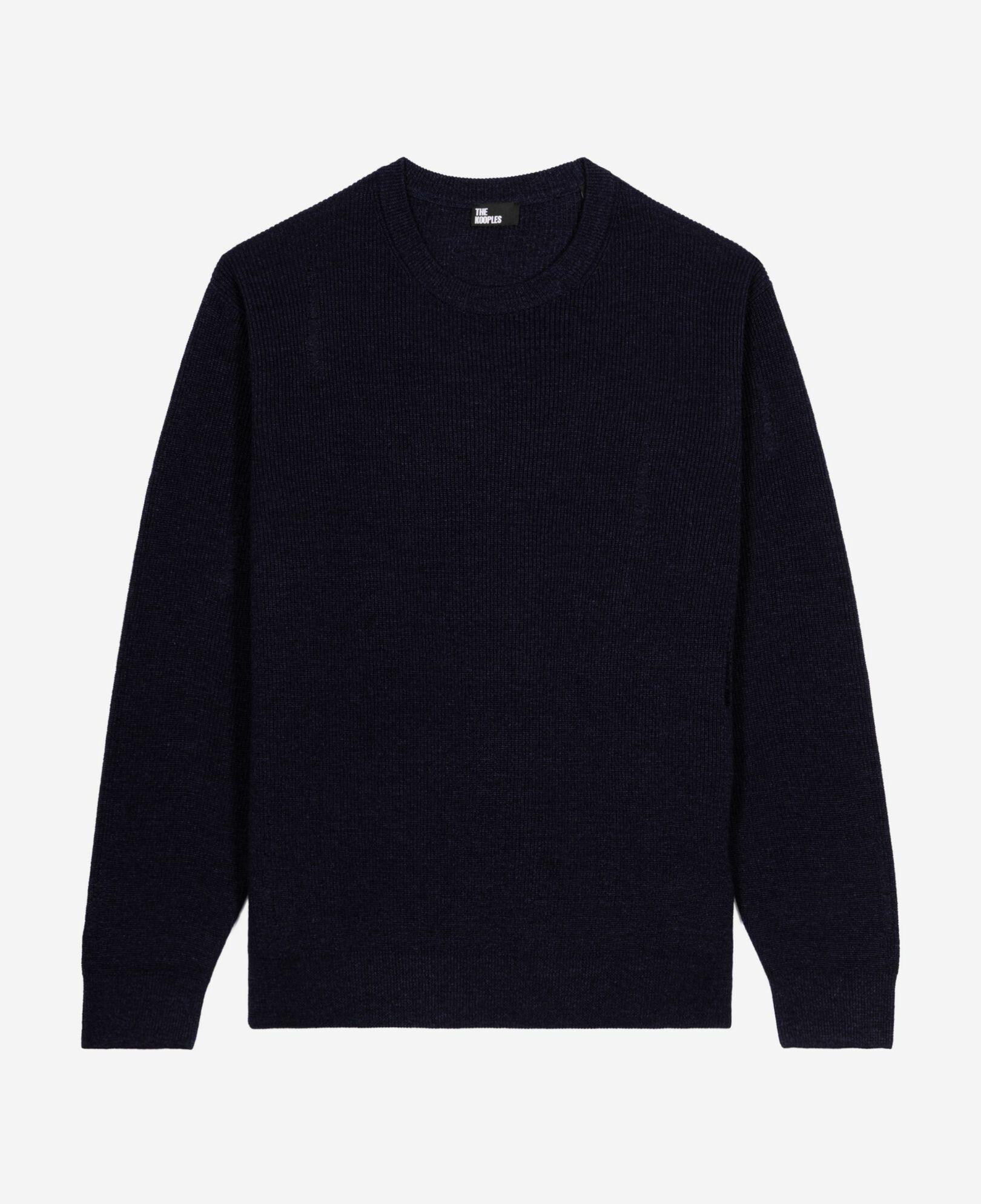 Wool and linen navy sweater by THE KOOPLES