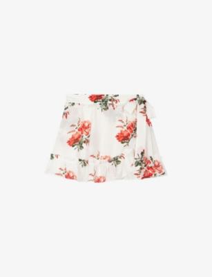 Wrap Floral-Print Woven Mini Skirt by THE KOOPLES