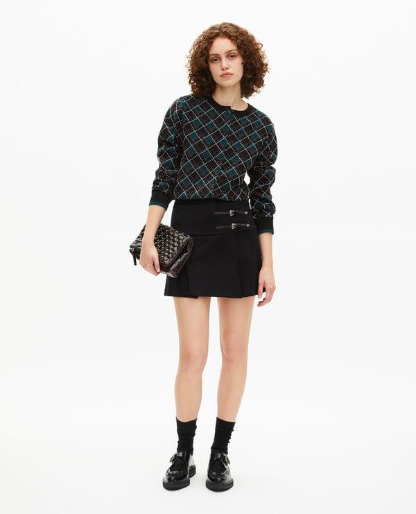 Wrap skirt with short black western buckles by THE KOOPLES
