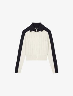Zipped Colour-Block Cotton Cardigan by THE KOOPLES