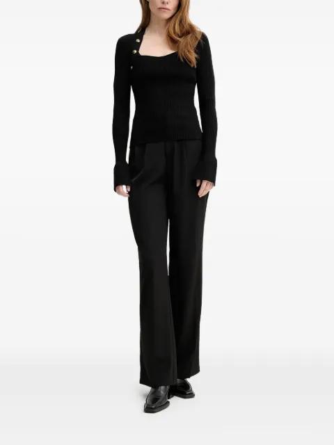 button-detailed ribbed-knit sweater by THE KOOPLES