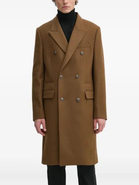 double-breasted peak-lapel coat by THE KOOPLES