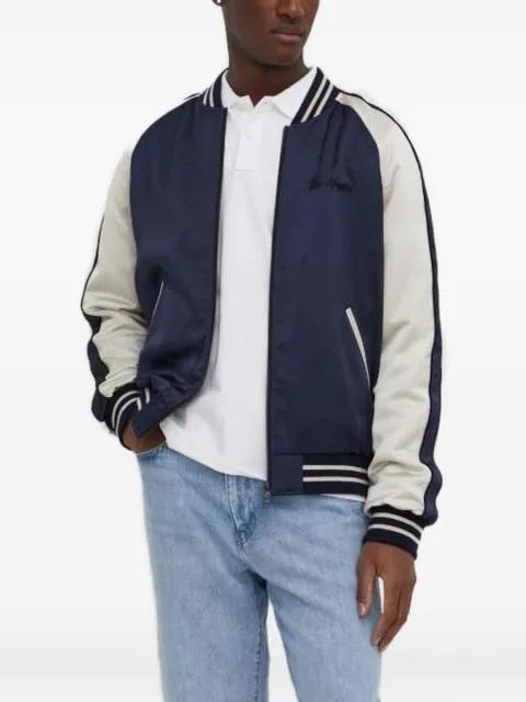 dragon-embroidered satin bomber jacket by THE KOOPLES