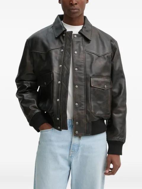 front-pockets leather jacket by THE KOOPLES