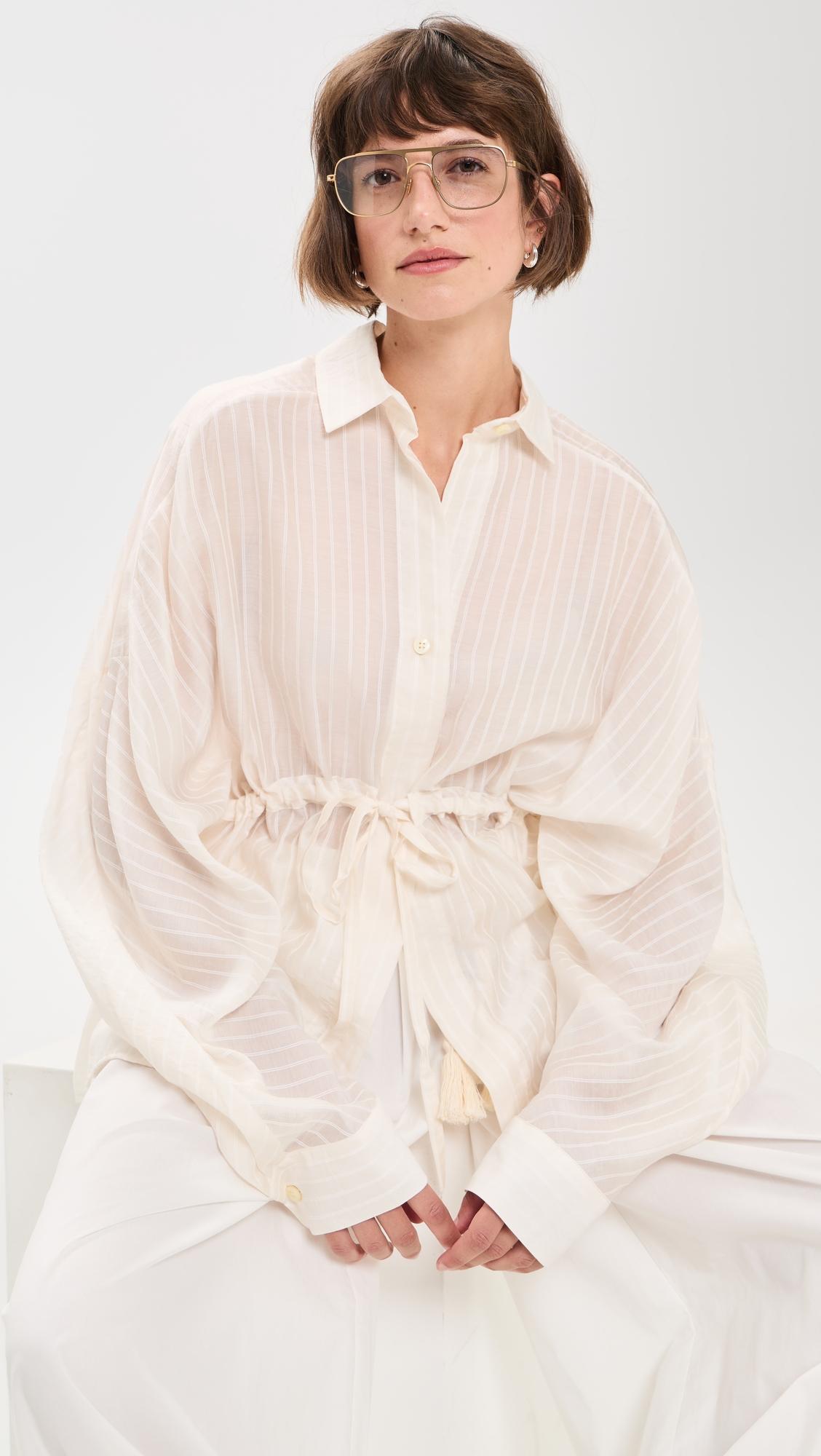Dalida Stripe Muslin Shirt by THE LATEST
