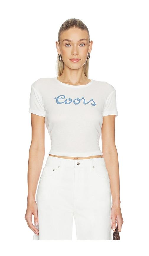 The Laundry Room Coors Denim Baby Tee in White by THE LAUNDRY ROOM