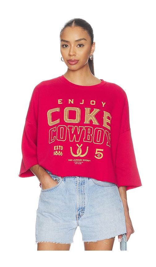 The Laundry Room Enjoy Coke Cowboy Horseshoe Crop Jumper in Red by THE LAUNDRY ROOM