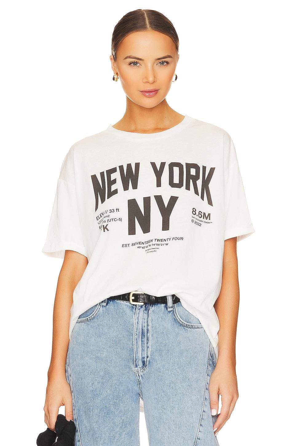 The Laundry Room Welcome To New York Oversized Tee in White by THE LAUNDRY ROOM