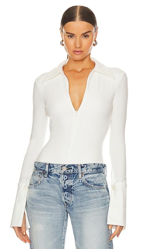 The Line by K Kili Bodysuit in White by THE LINE BY K
