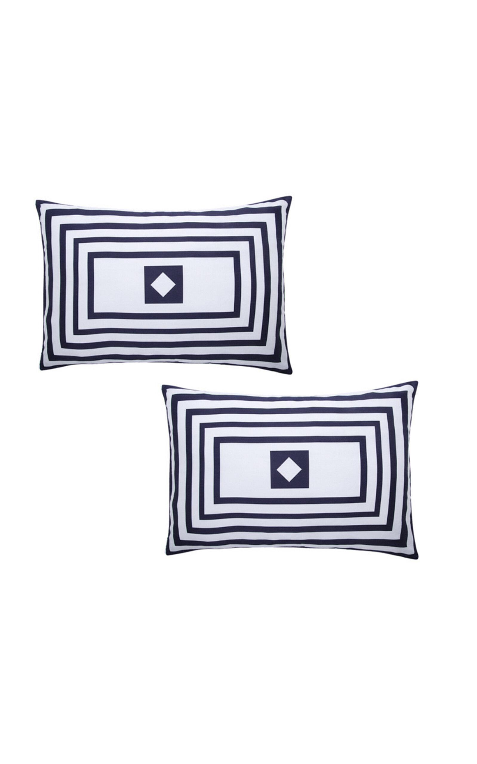 THE LINO - Essential Set-Of-Two Cotton Pillowcases - Navy - Moda Operandi by THE LINO