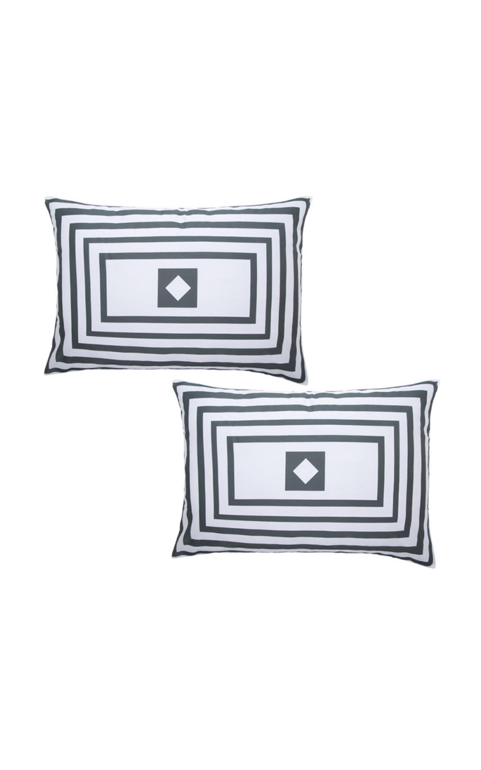 THE LINO - Essential Set-Of-Two Cotton Shams - Green - Moda Operandi by THE LINO