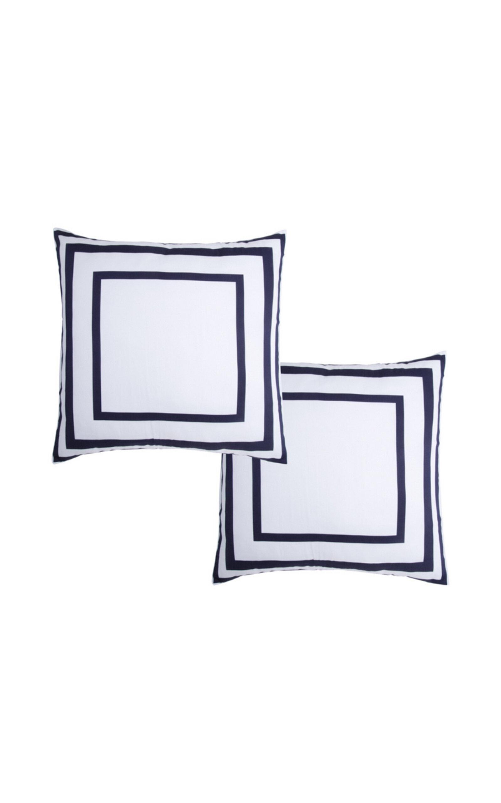 THE LINO - Essential Set-Of-Two Cotton Shams - Navy - Moda Operandi by THE LINO