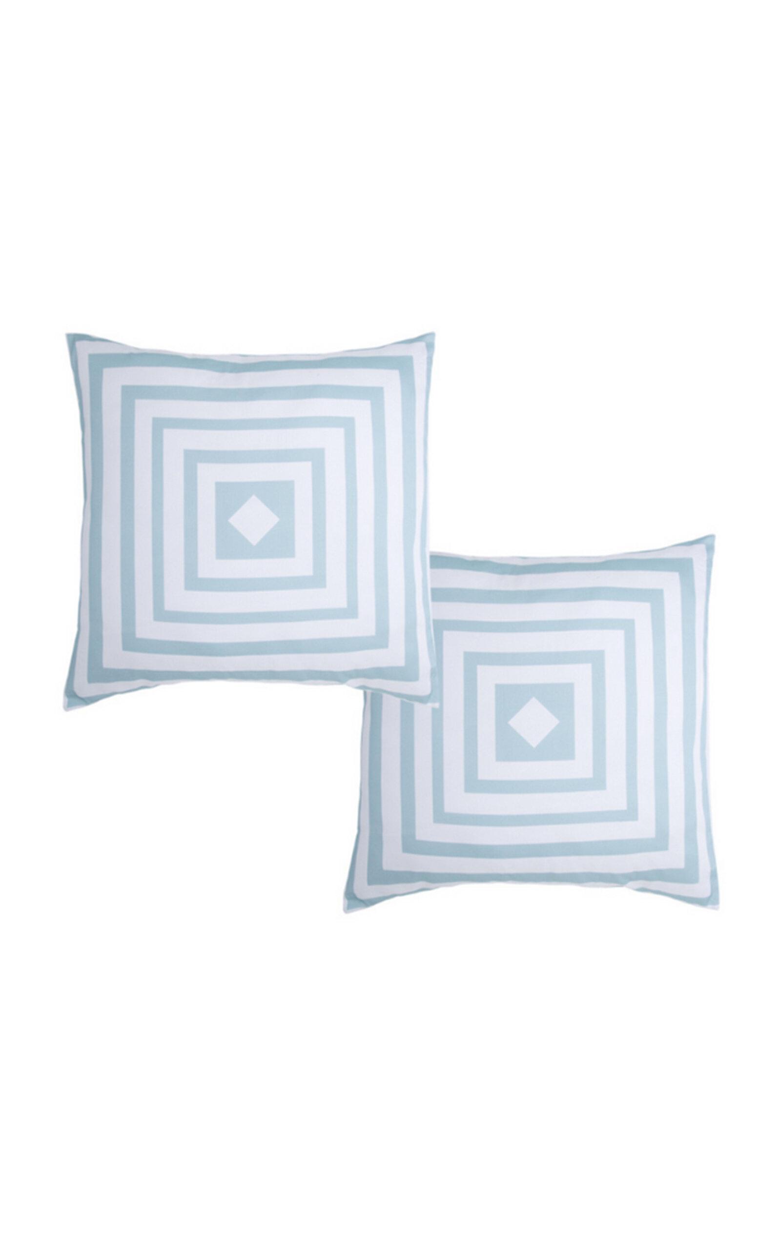 THE LINO - Essential Set-Of-Two Cotton Shams - Turquoise - Moda Operandi by THE LINO
