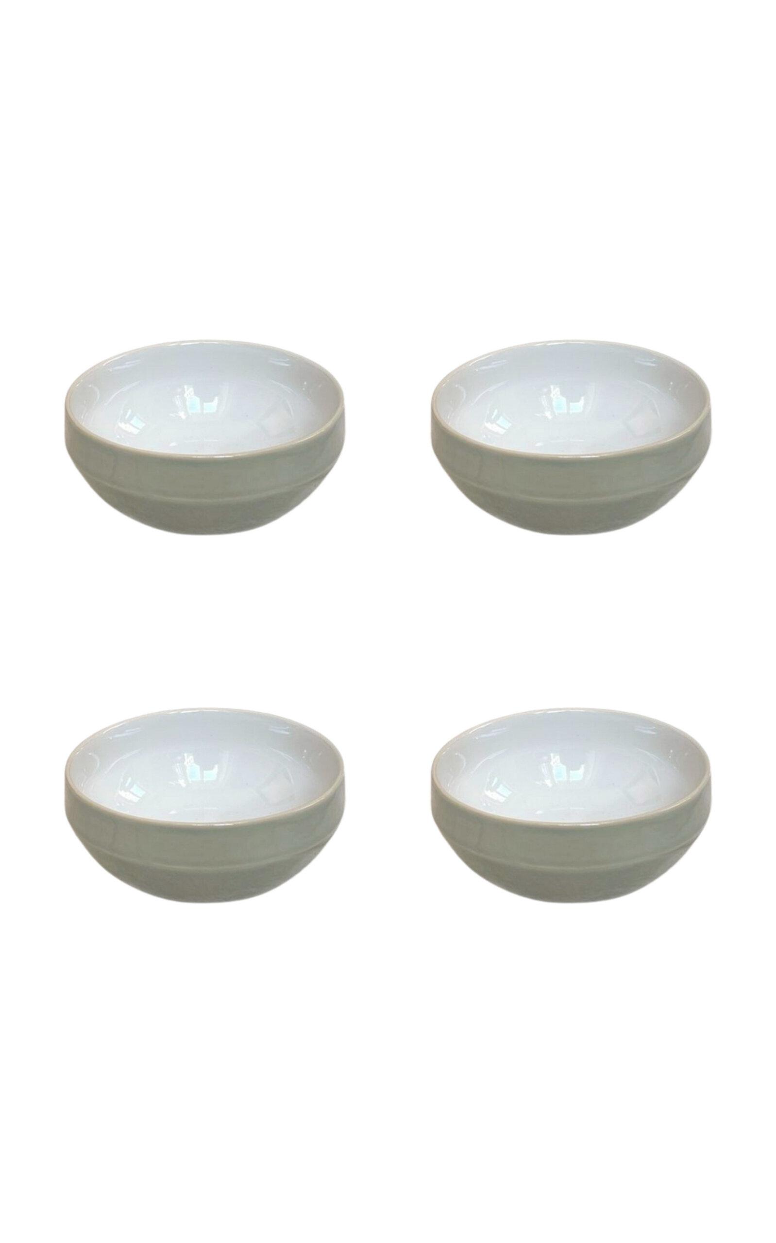 THE LINO - Essential Set-of-Four Stoneware Cereal Bowls - Green - Moda Operandi by THE LINO
