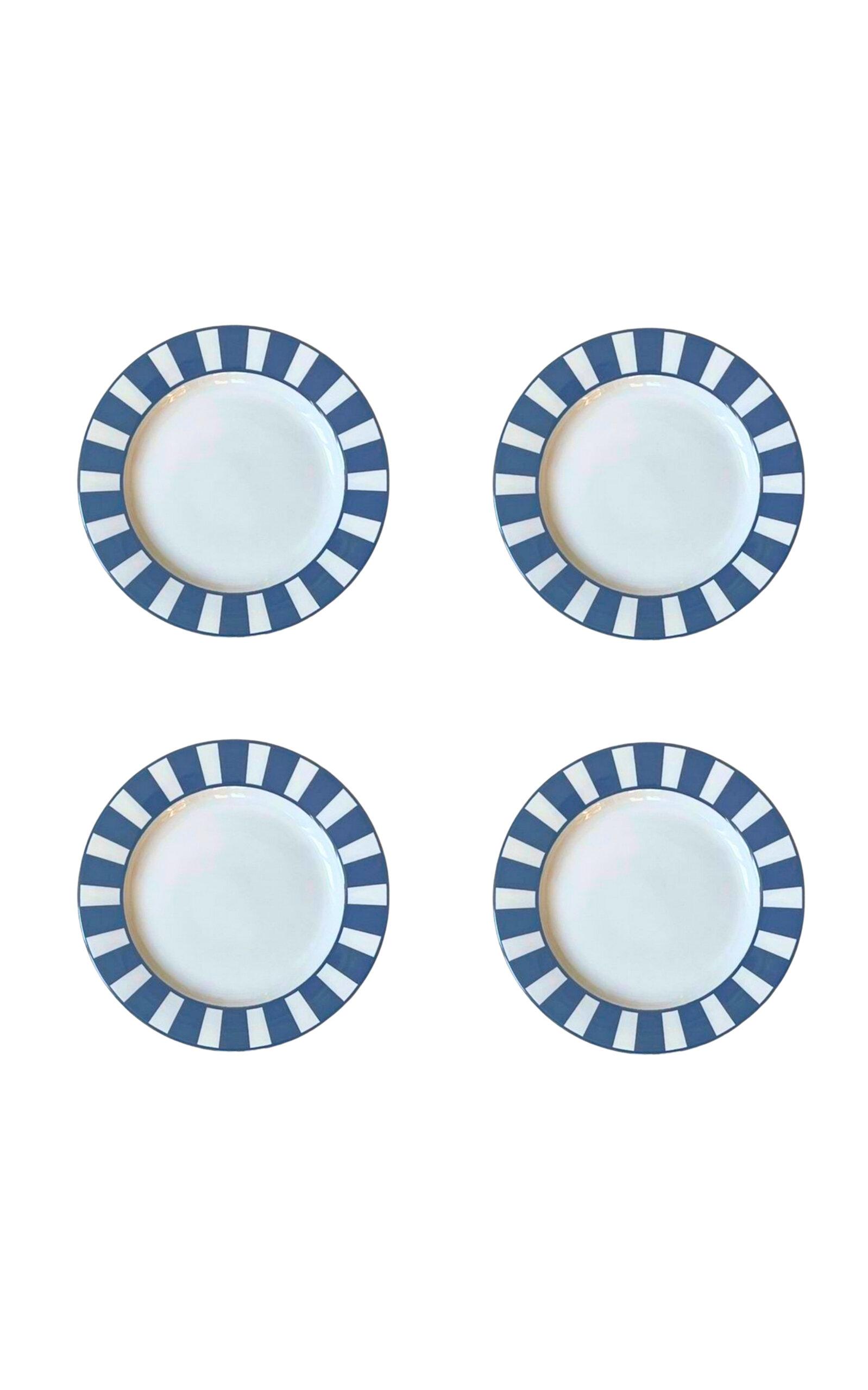 THE LINO - Essential Set-of-Four Stoneware Dessert Plates - Navy - Moda Operandi by THE LINO