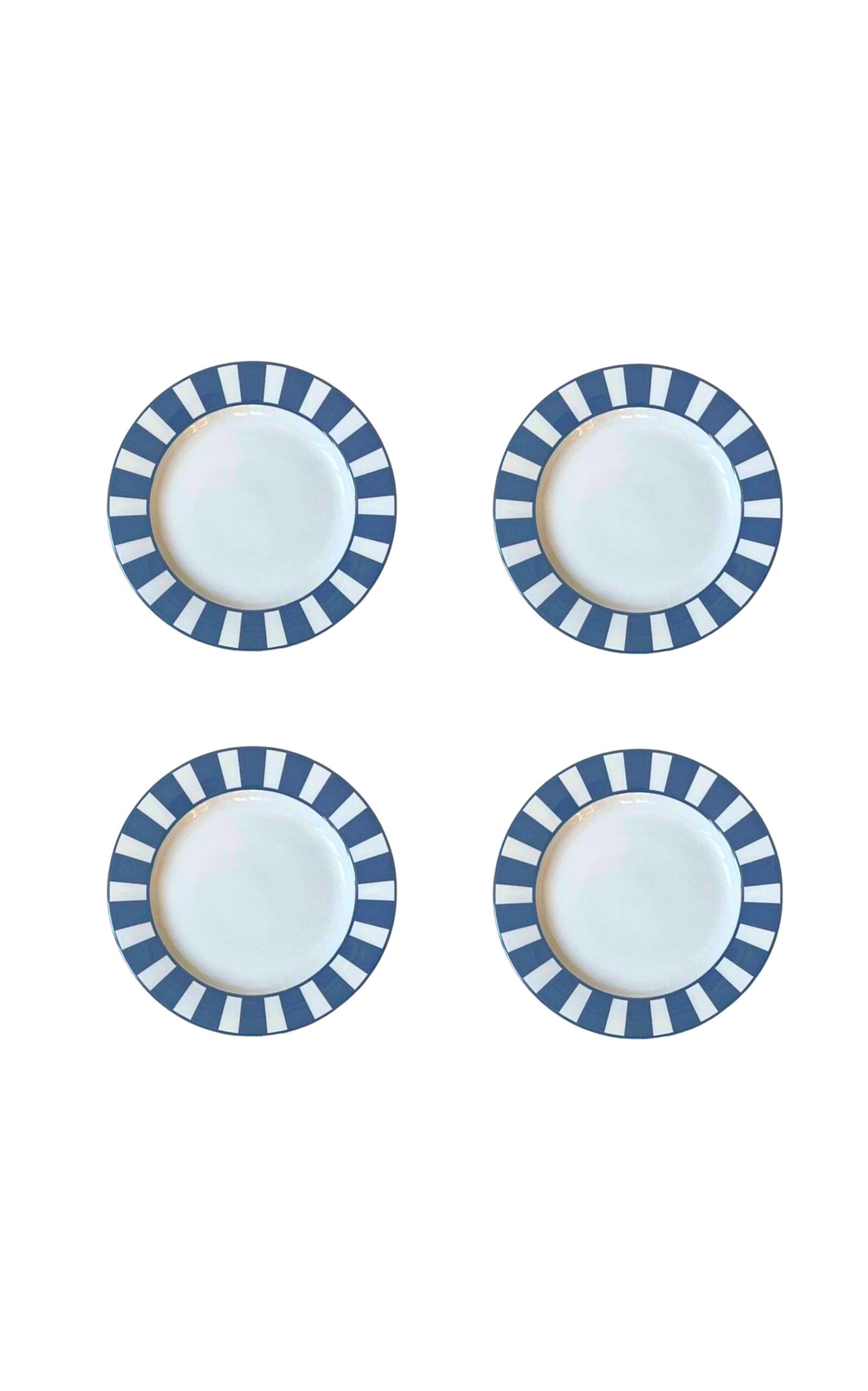 THE LINO - Essential Set-of-Four Stoneware Dinner Plates - Navy - Moda Operandi by THE LINO
