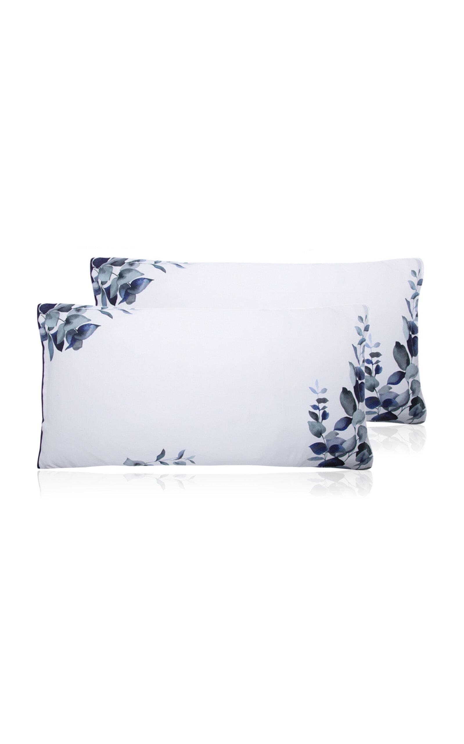 THE LINO - Eucalyptus Set-of-Two Pillowcase - Navy - Moda Operandi by THE LINO