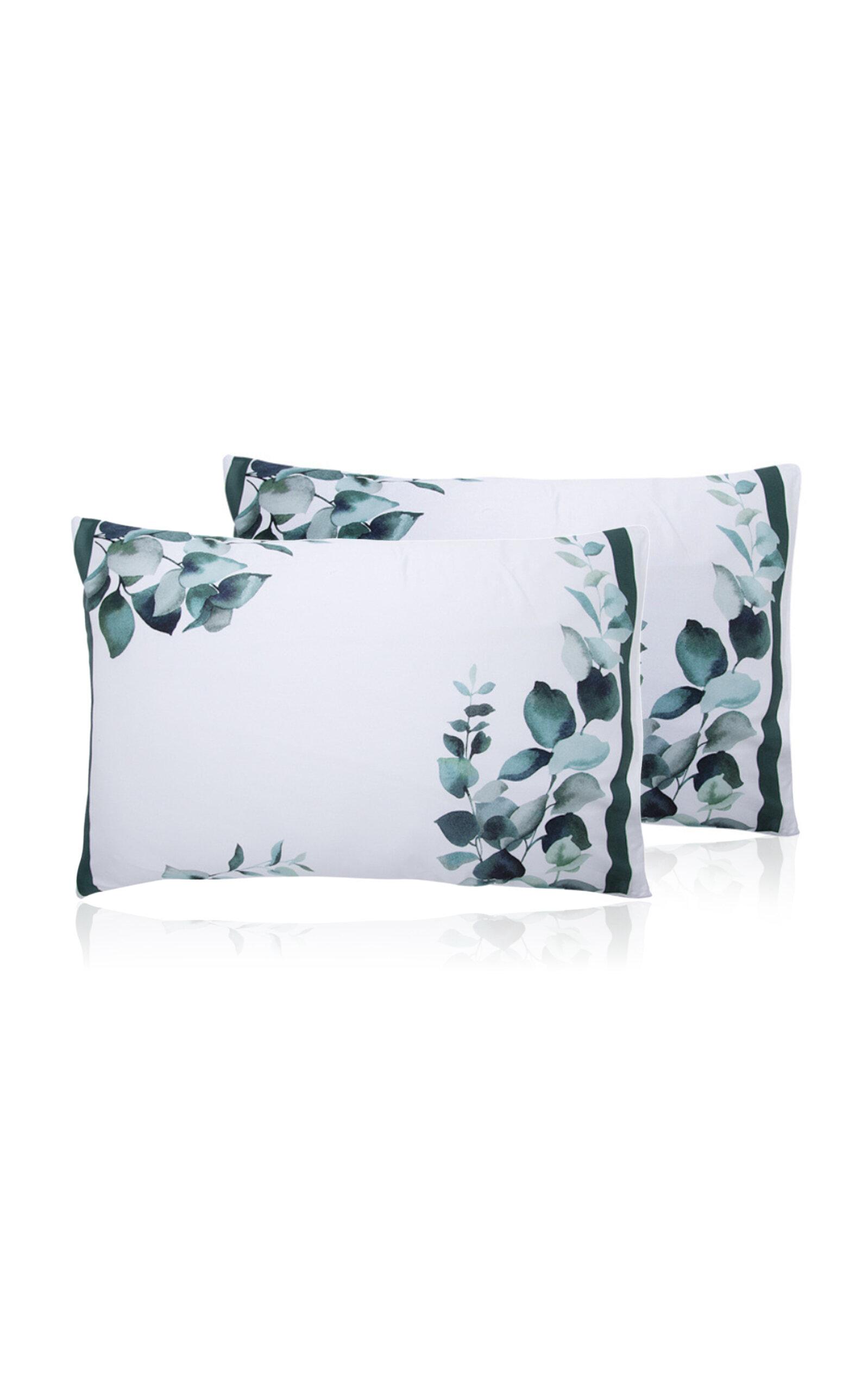 THE LINO - Eucalyptus Set-of-Two Pillowcases - Green - Moda Operandi by THE LINO