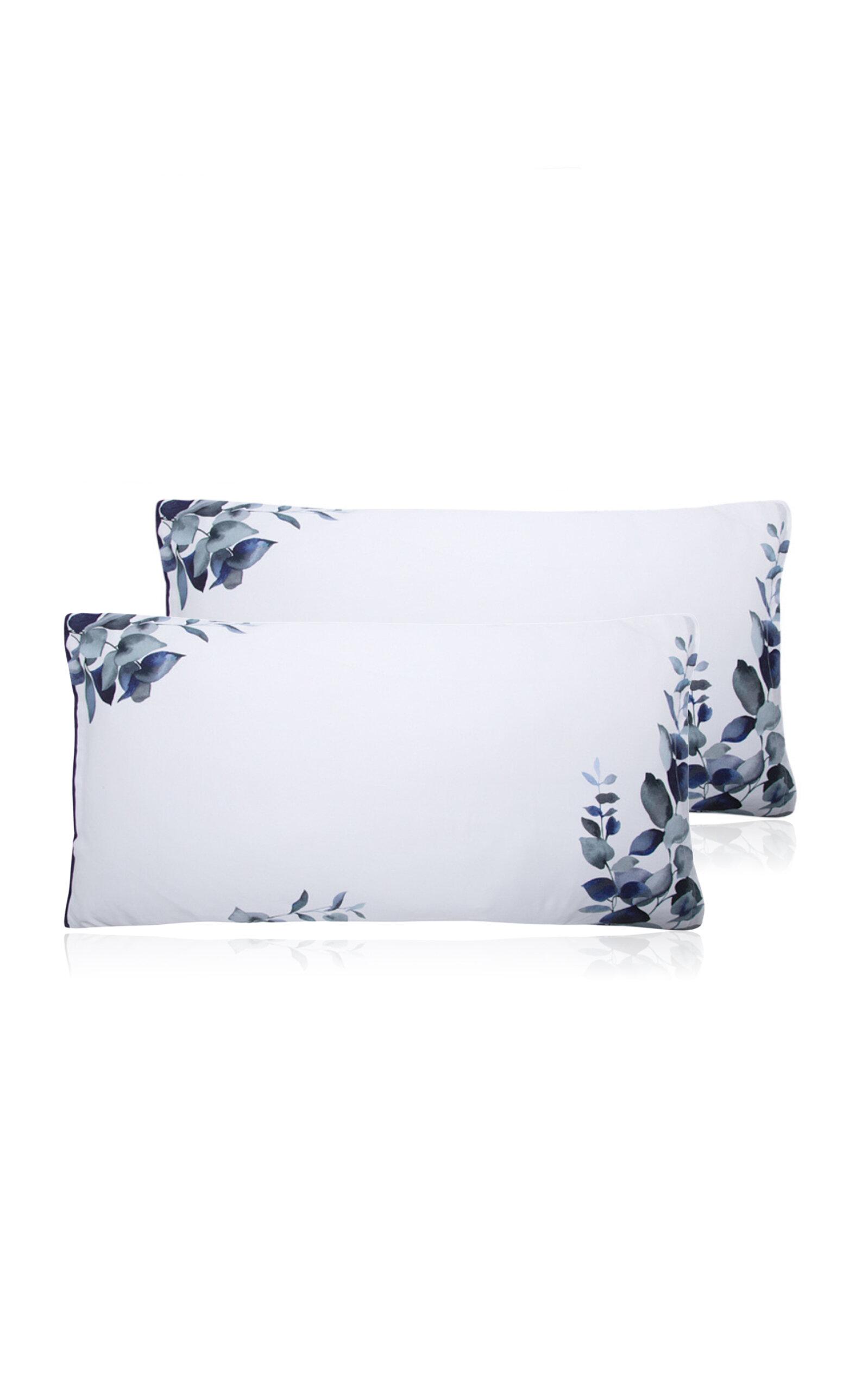 THE LINO - Eucalyptus Set-of-Two Pillowcases - Navy - Moda Operandi by THE LINO