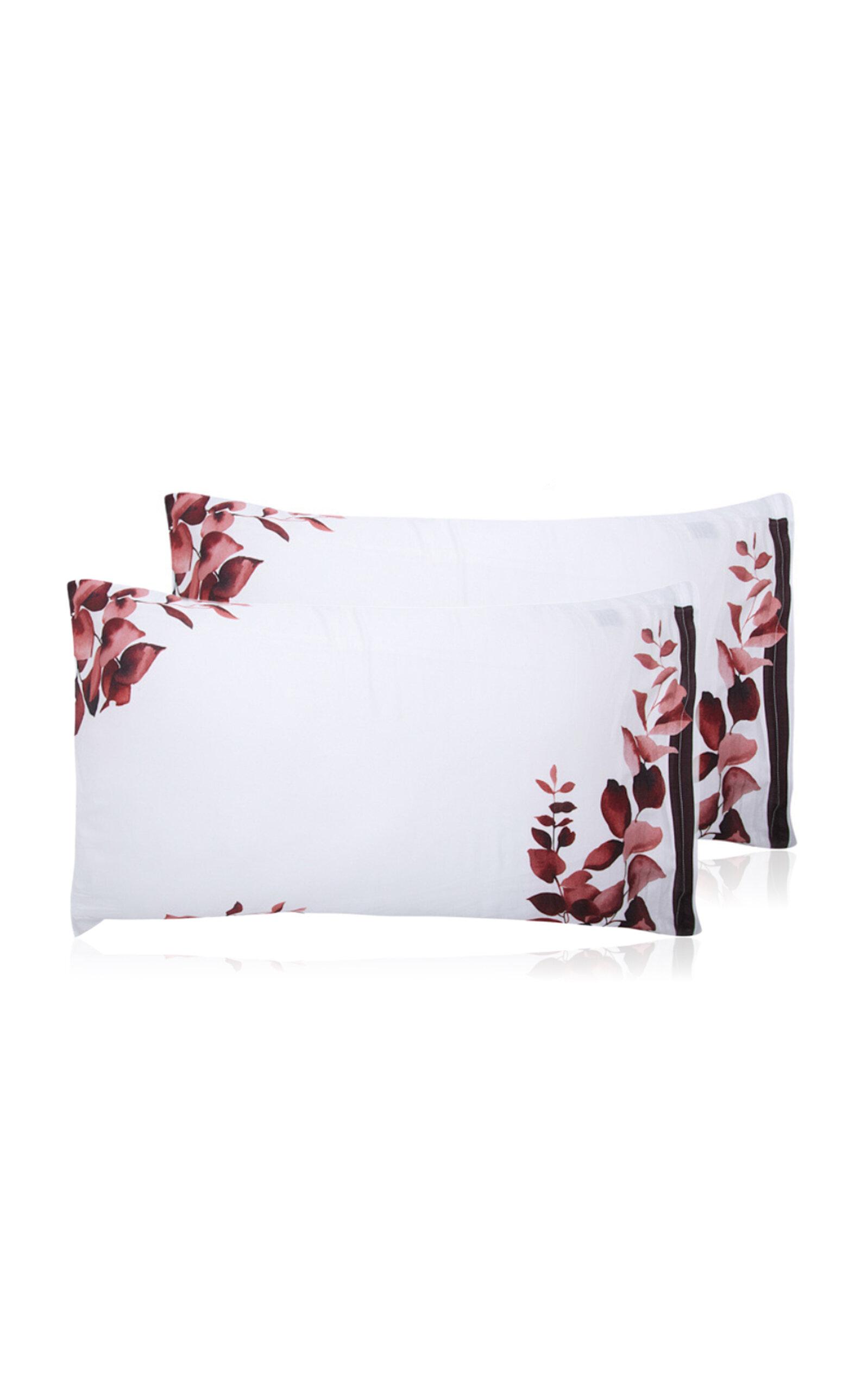 THE LINO - Eucalyptus Set-of-Two Pillowcases - Red - Moda Operandi by THE LINO