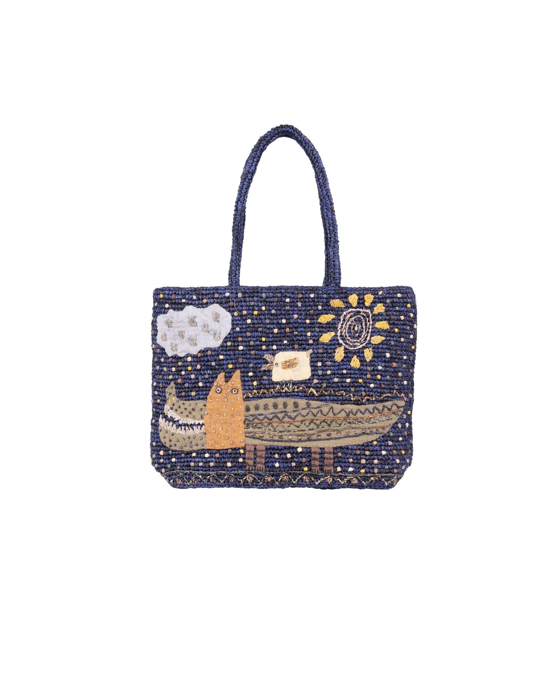 SOPHIE DIGARD Raffia Crocodile And Friends Tote Bag by THE LITTLE SHOP SOPHIE DIGARD Raffia Crocodile And Friends Tote Bag by THE LITTLE SHOP