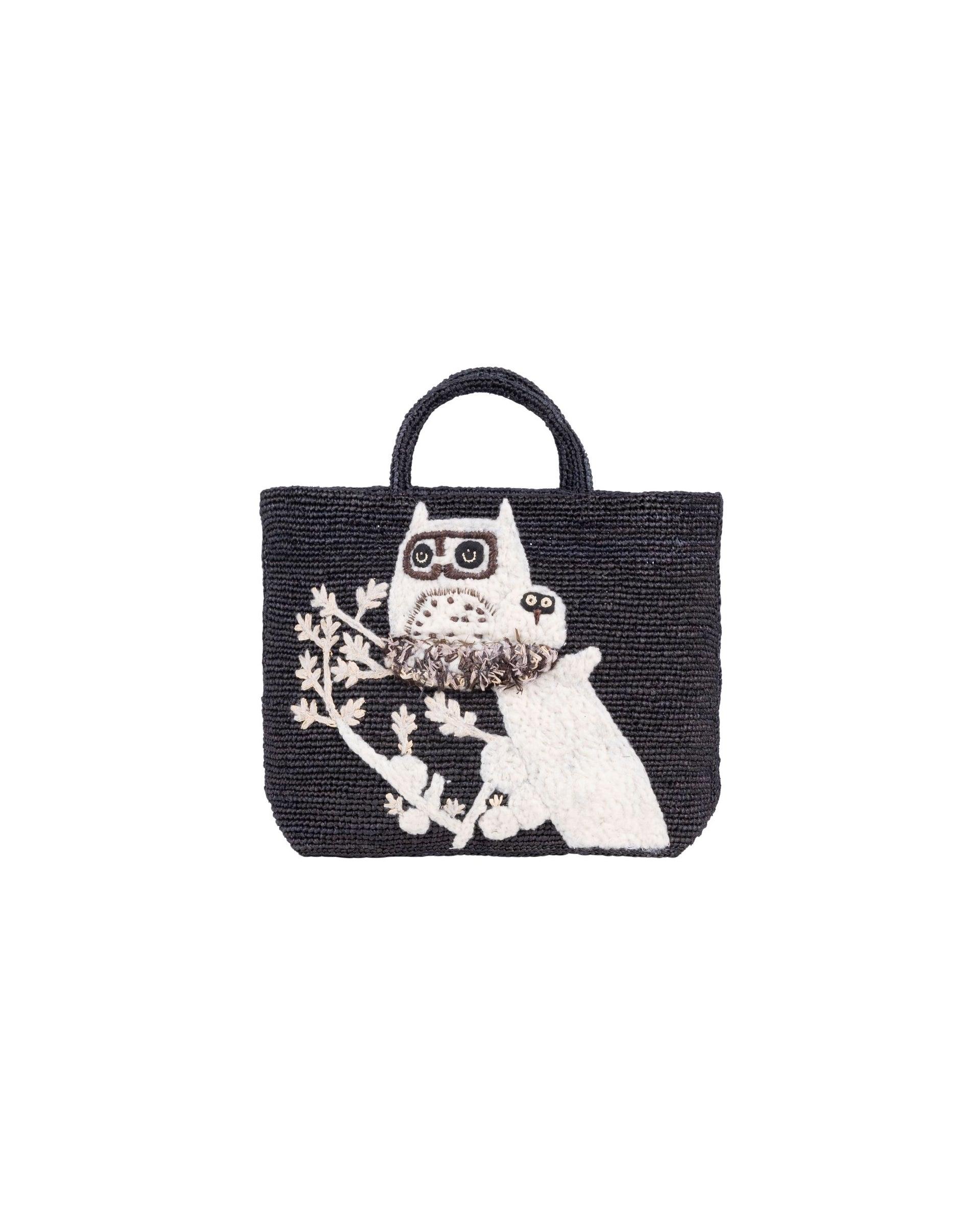 SOPHIE DIGARD Raffia Mama & Baby Owl Tote Bag by THE LITTLE SHOP SOPHIE DIGARD Raffia Mama & Baby Owl Tote Bag by THE LITTLE SHOP