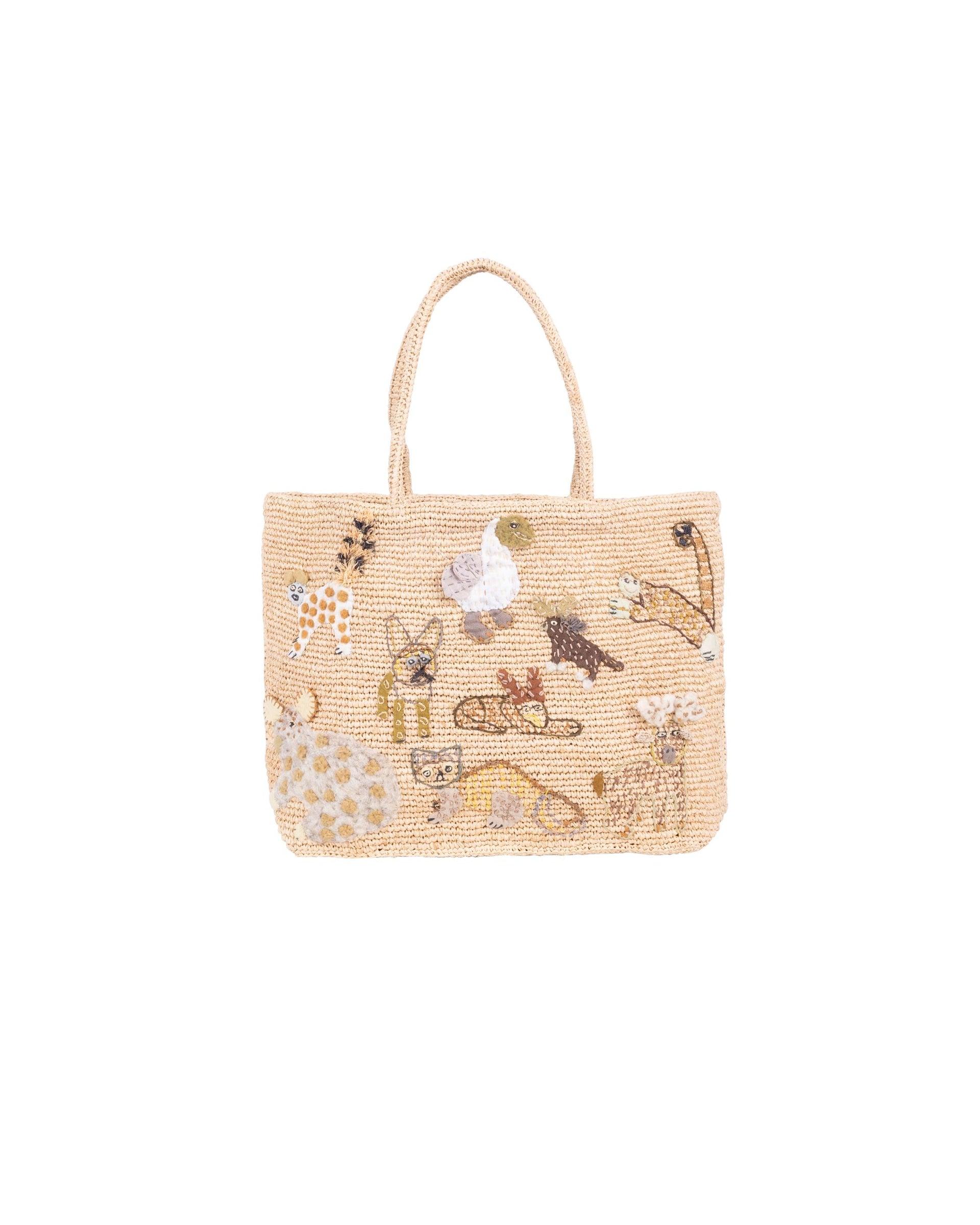 SOPHIE DIGARD Raffia Wild Animals Tote Bag by THE LITTLE SHOP SOPHIE DIGARD Raffia Wild Animals Tote Bag by THE LITTLE SHOP