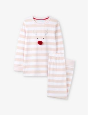 Jingles Reindeer striped organic-cotton pyjamas 1-2 years by THE LITTLE WHITE COMPANY Jingles Reindeer striped organic-cotton pyjamas 1-2 years by THE LITTLE WHITE COMPANY