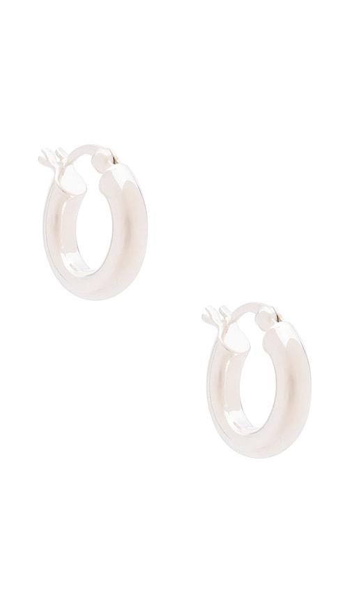The M Jewelers NY Small Ravello Hoops in Metallic Silver by THE M JEWELERS NY