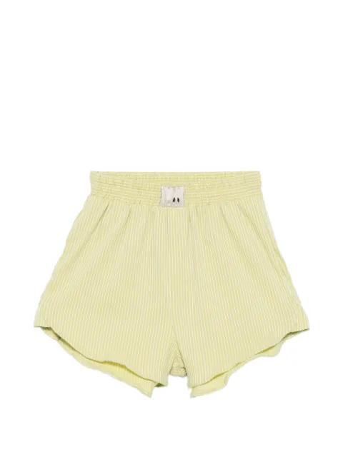 striped curved-hem shorts by THE M..