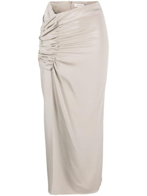 asymmetric-design maxi skirt by THE MANNEI