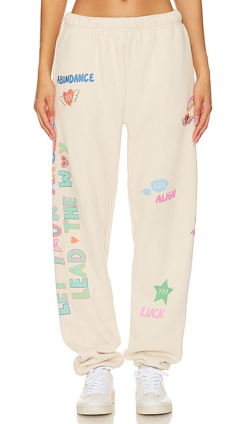 The Mayfair Group Angels All Around You Sweatpants in Cream by THE MAYFAIR GROUP