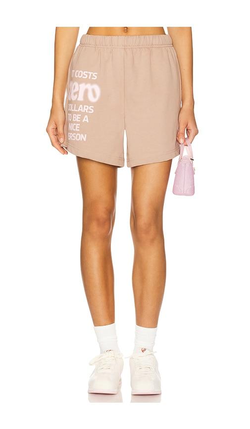 The Mayfair Group It Costs $0 Vintage Sweatshorts in Taupe by THE MAYFAIR GROUP