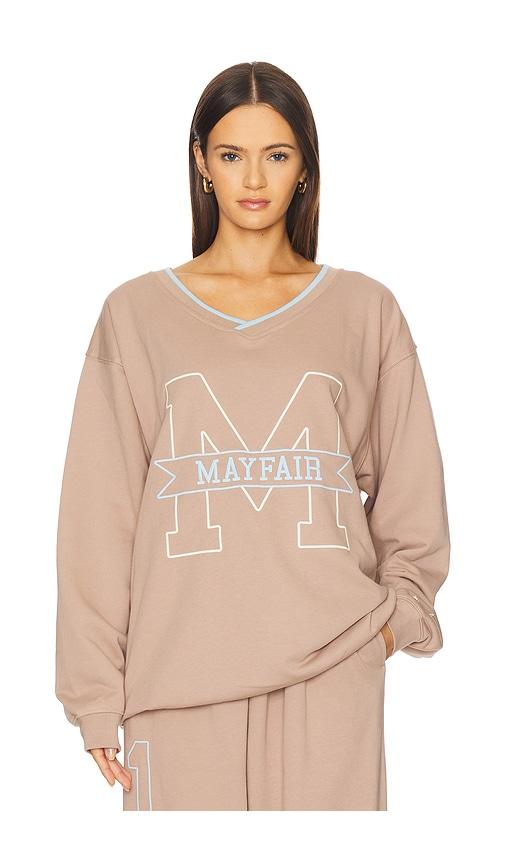 The Mayfair Group Mayfair Angels V Neck Sweatshirt in Taupe by THE MAYFAIR GROUP