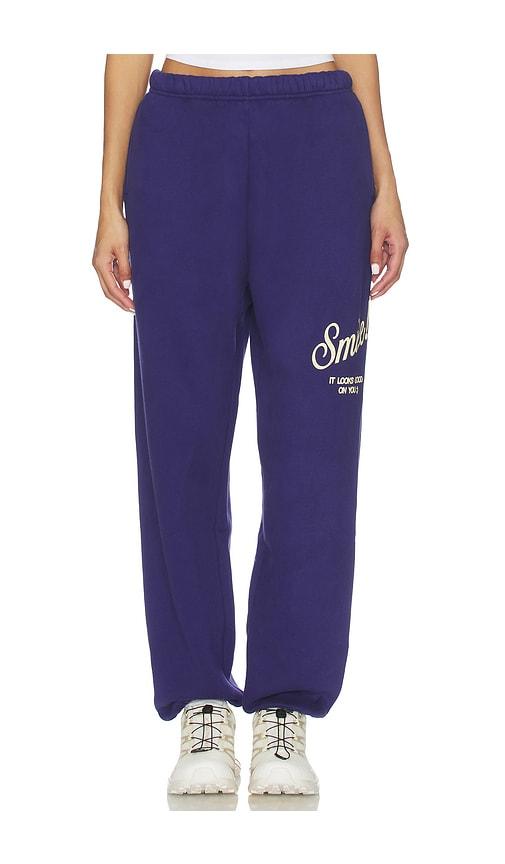 The Mayfair Group Smile Sweatpants in Purple by THE MAYFAIR GROUP