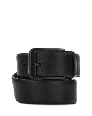 Black Leather Belt with Black Buckle - Exclusive by THE MEN'S STORE AT BLOOMINGDALE'S